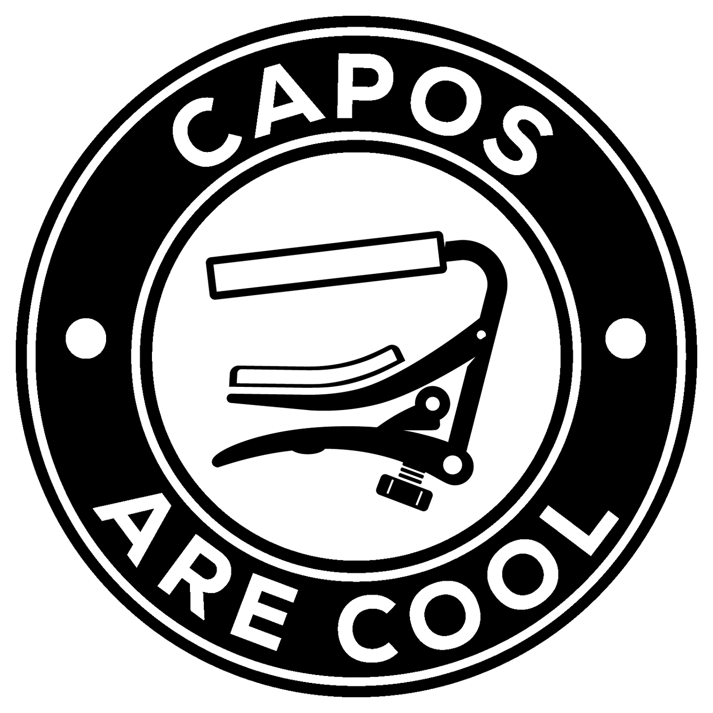 Capos Are Cool Decal Black 2.5" round