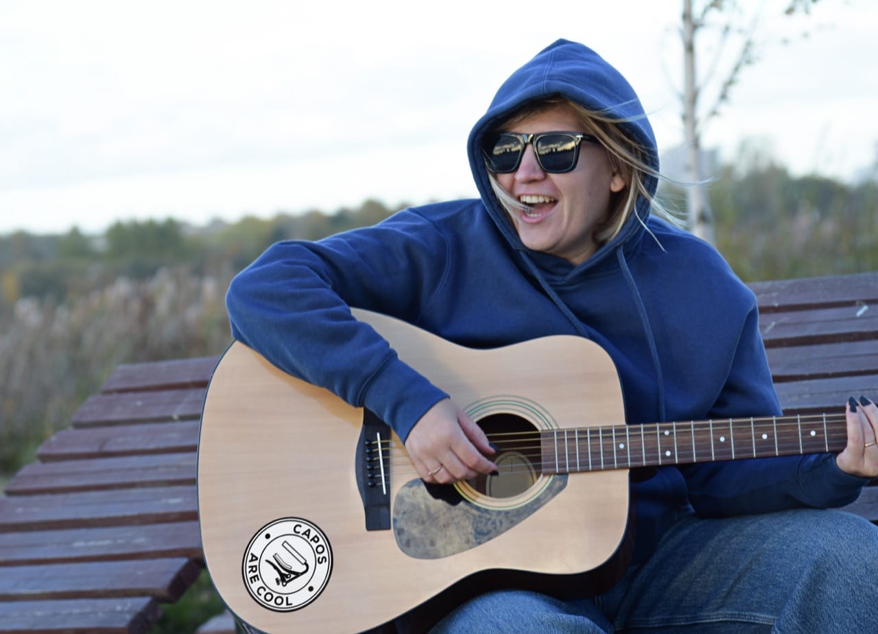 Large 5 Inch Capos Are Cool decal - White